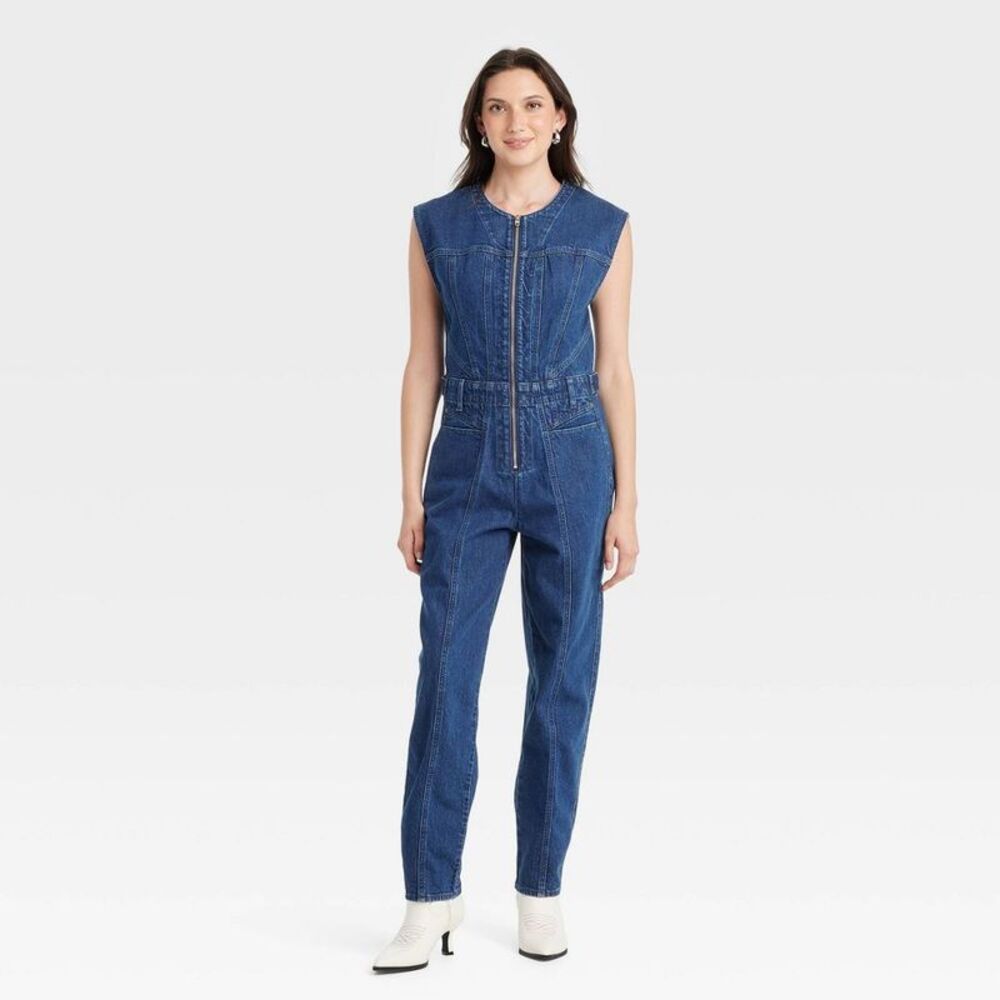 Universal Thread - Women's Tailored Denim Jumpsuit - Universal Thread Dark Wash